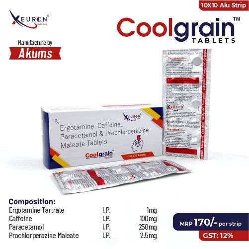 ergotamine tartrate caffeine paracetamol and prochlorperazine